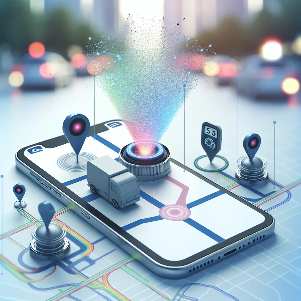 "Integrasi sensor lalu lintas kota pada Google Maps untuk rute lebih akurat, menampilkan antarmuka pengguna dengan peta dan data real-time lalu lintas."